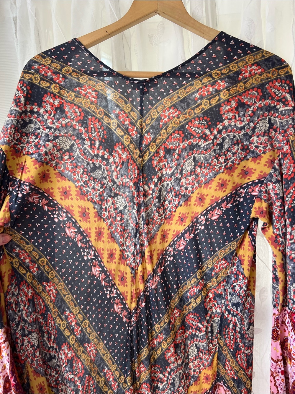 Umgee Multicolor Patchwork flowy Robe - Picture 8 of 10